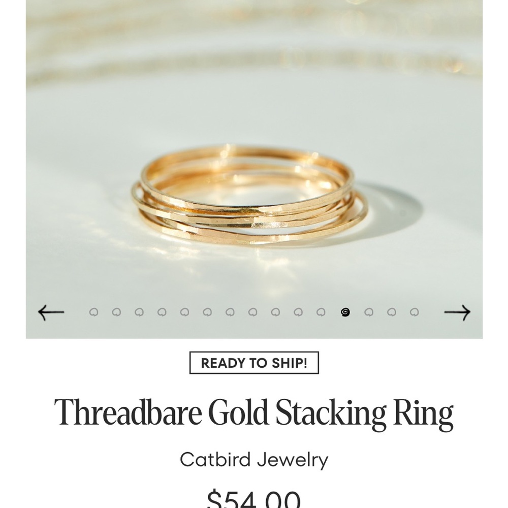 Catbird Yellow Gold Threadbare Ring
